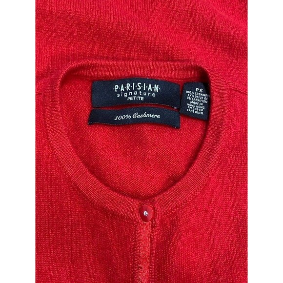 Parisian Signature 100% Cashmere Button Cardigan Womens Sweater Size PS - Picture 9 of 12